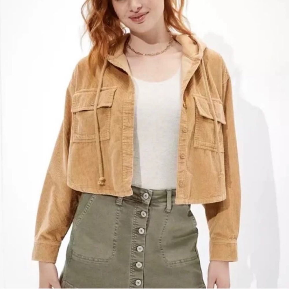 American Eagle Corduroy cropped shacket